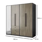 ⁦دولاب مقاس 190سم خشب كونتر ميلامين مستورد عالى الجوده⁩ - الصورة ⁦2⁩